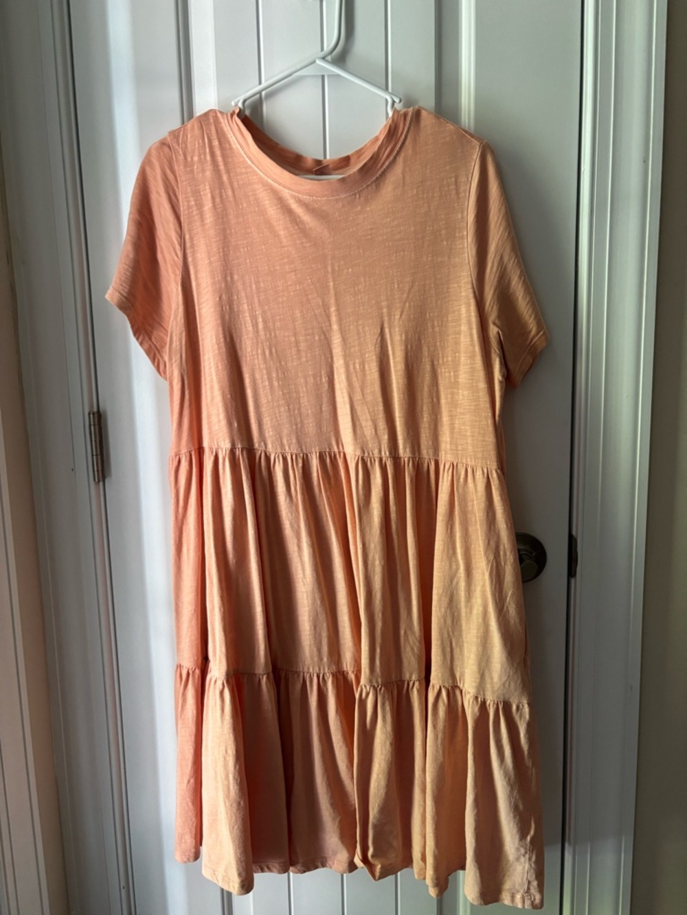 Old Navy Peach Tiered Midi Dress